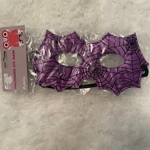 Halloween Costume Spider Web Mask Shiny Gothic Purple Black Spiderweb NEW NWT